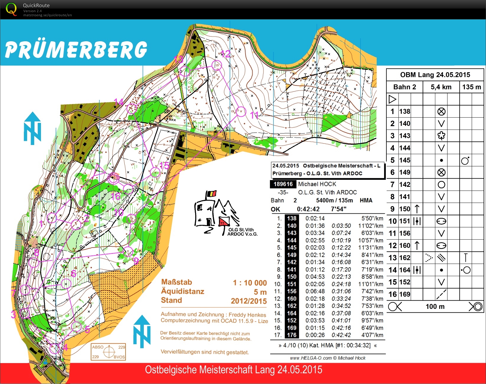 Ostbelgische Meisterschaft - Lang (24.05.2015)