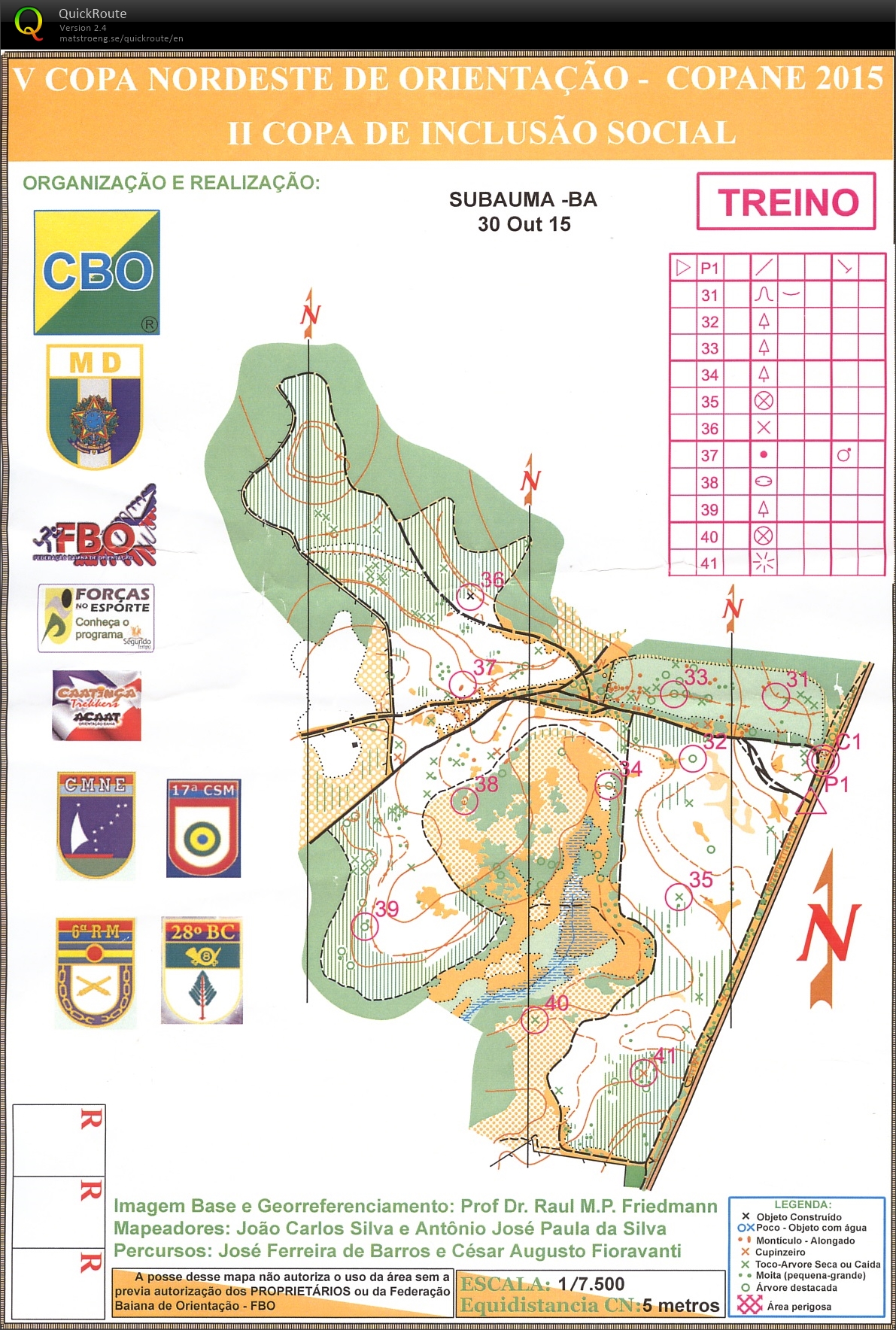Copa Nordeste de Orientação 2015 - Percurso Treino (30.10.2015)