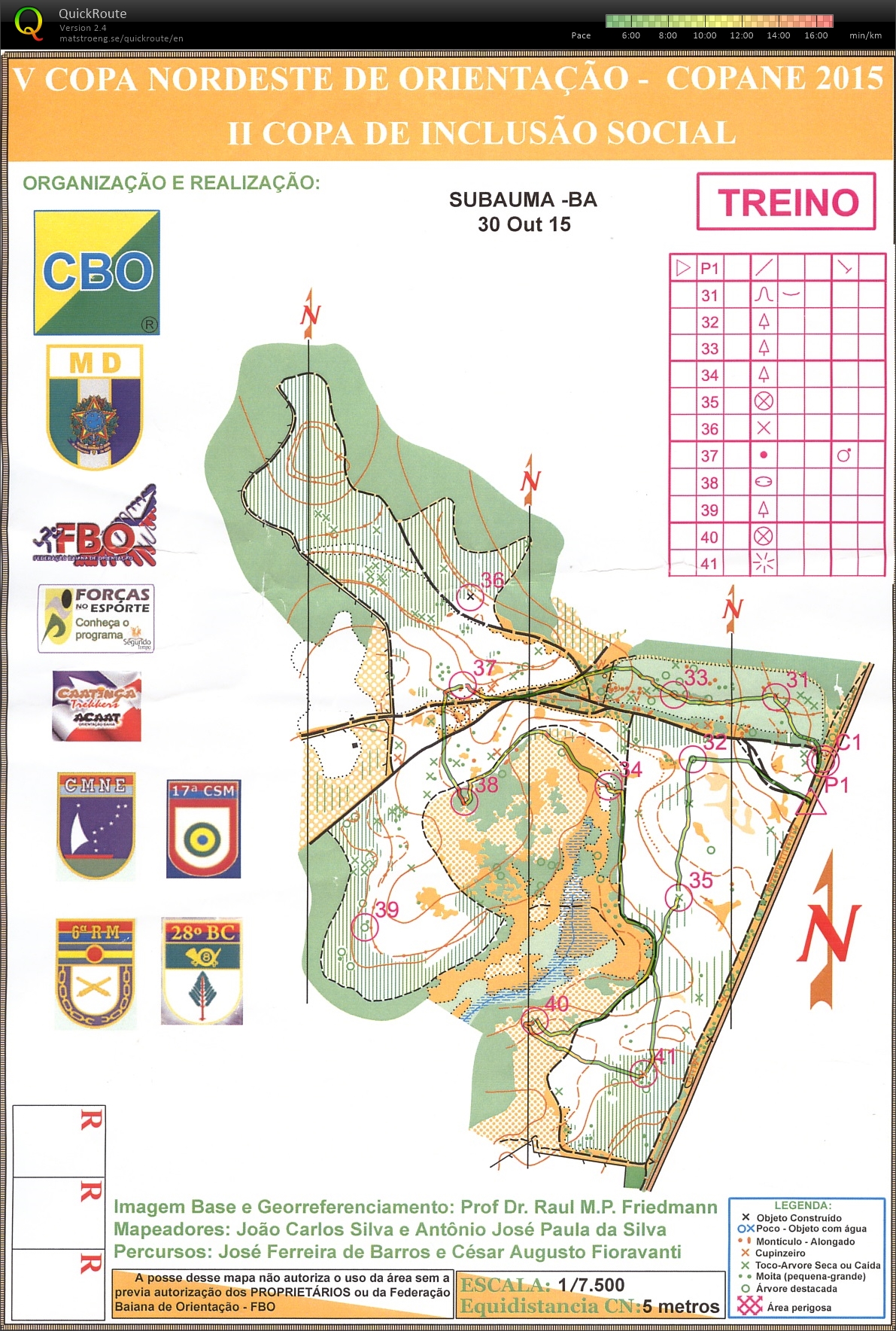 Copa Nordeste de Orientação 2015 - Percurso Treino (30.10.2015)