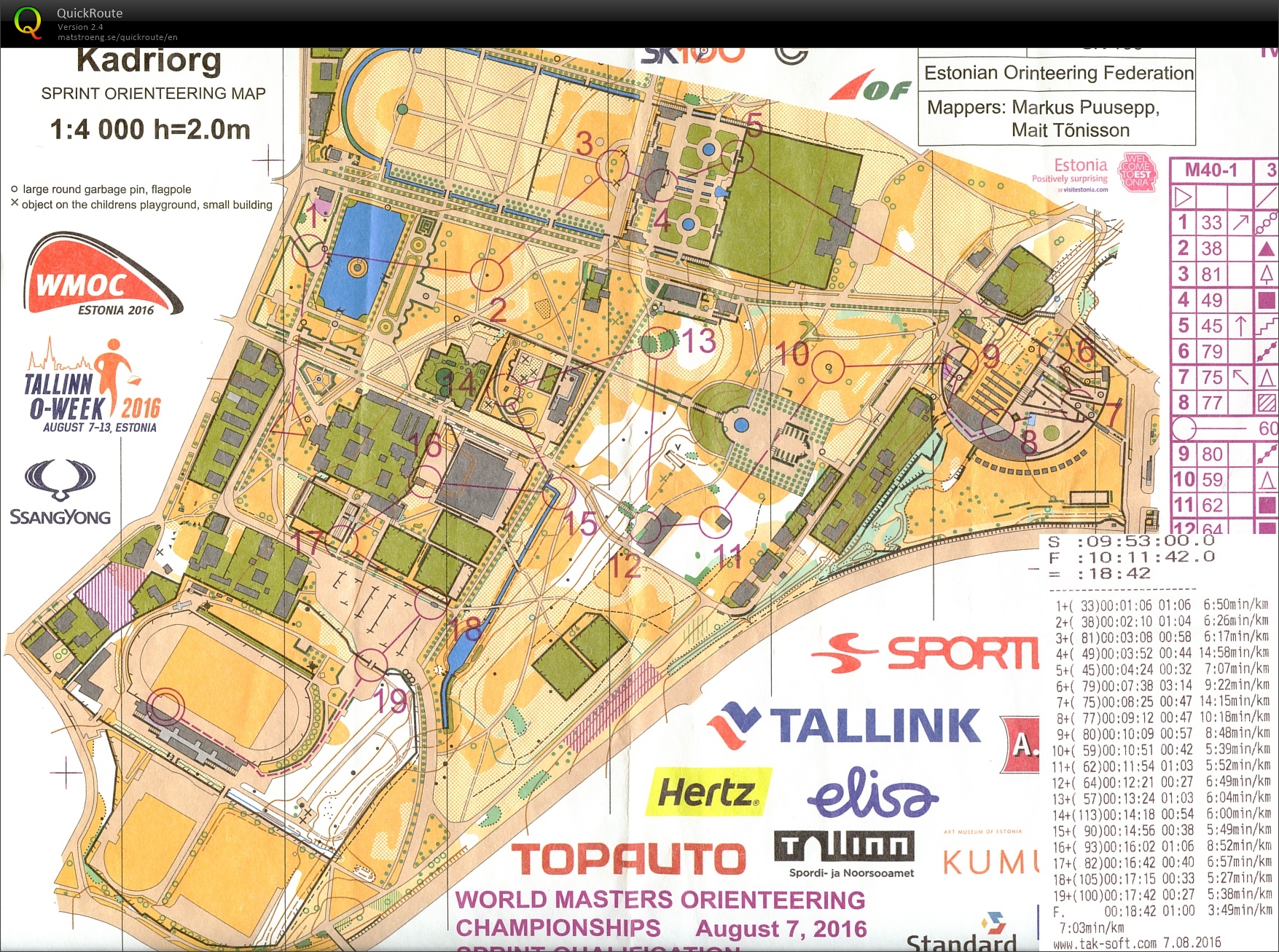 WMOC Sprint Qualification (07.08.2016)