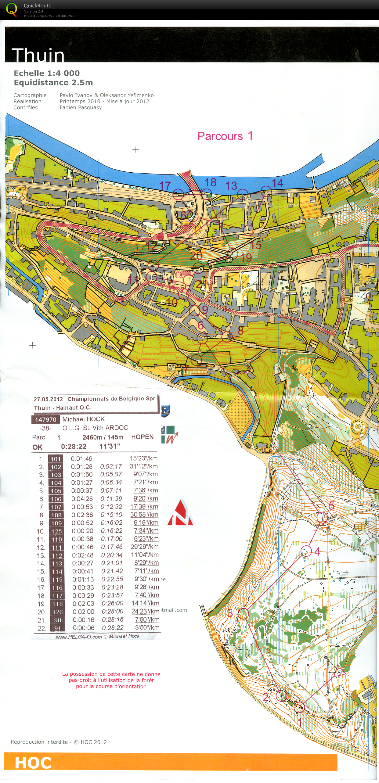 Championnats de Belgique Sprint (27.05.2012)