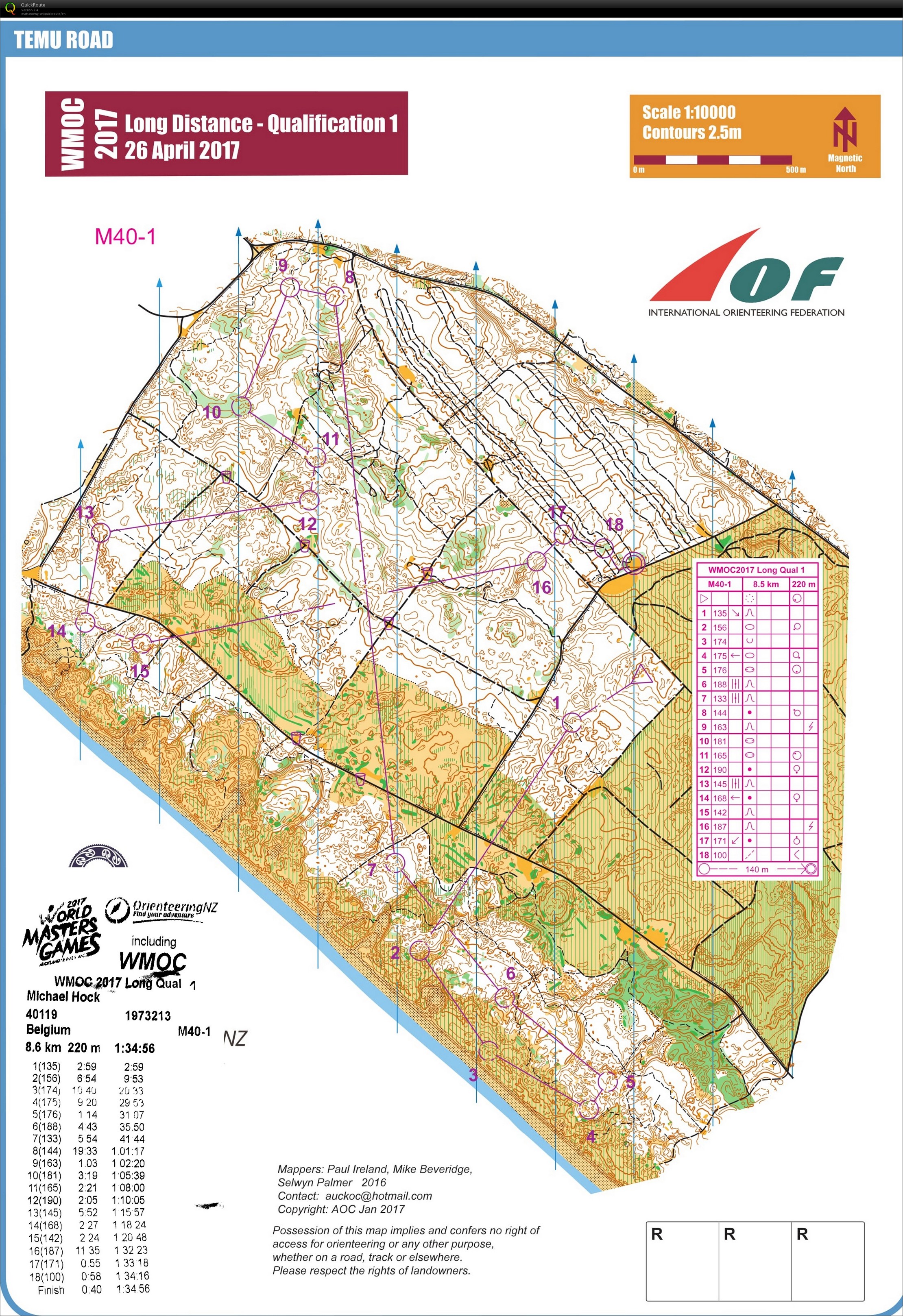 WMOC 2017 Long Qualification 1 (25.04.2017)