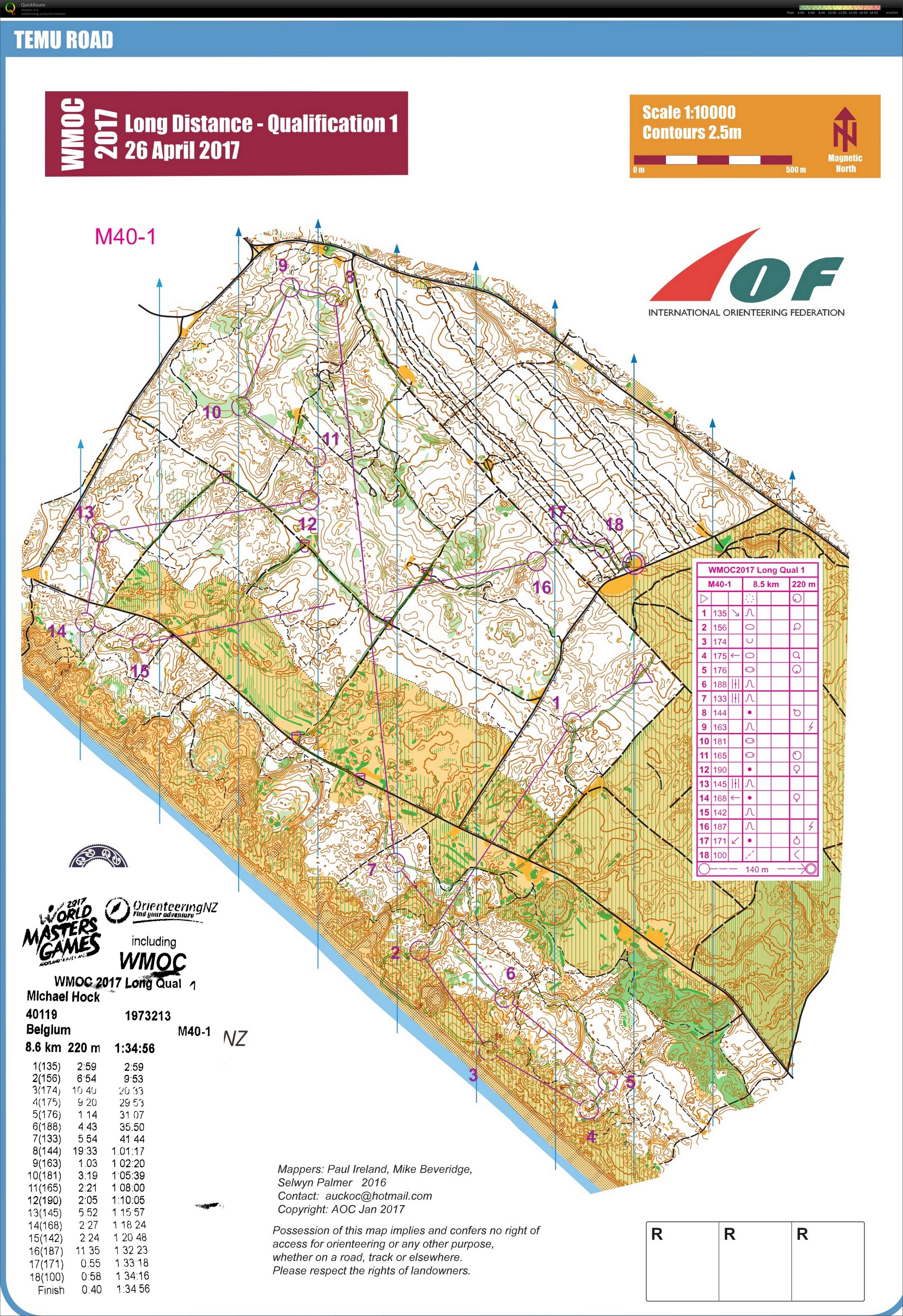 WMOC 2017 Long Qualification 1 (25.04.2017)