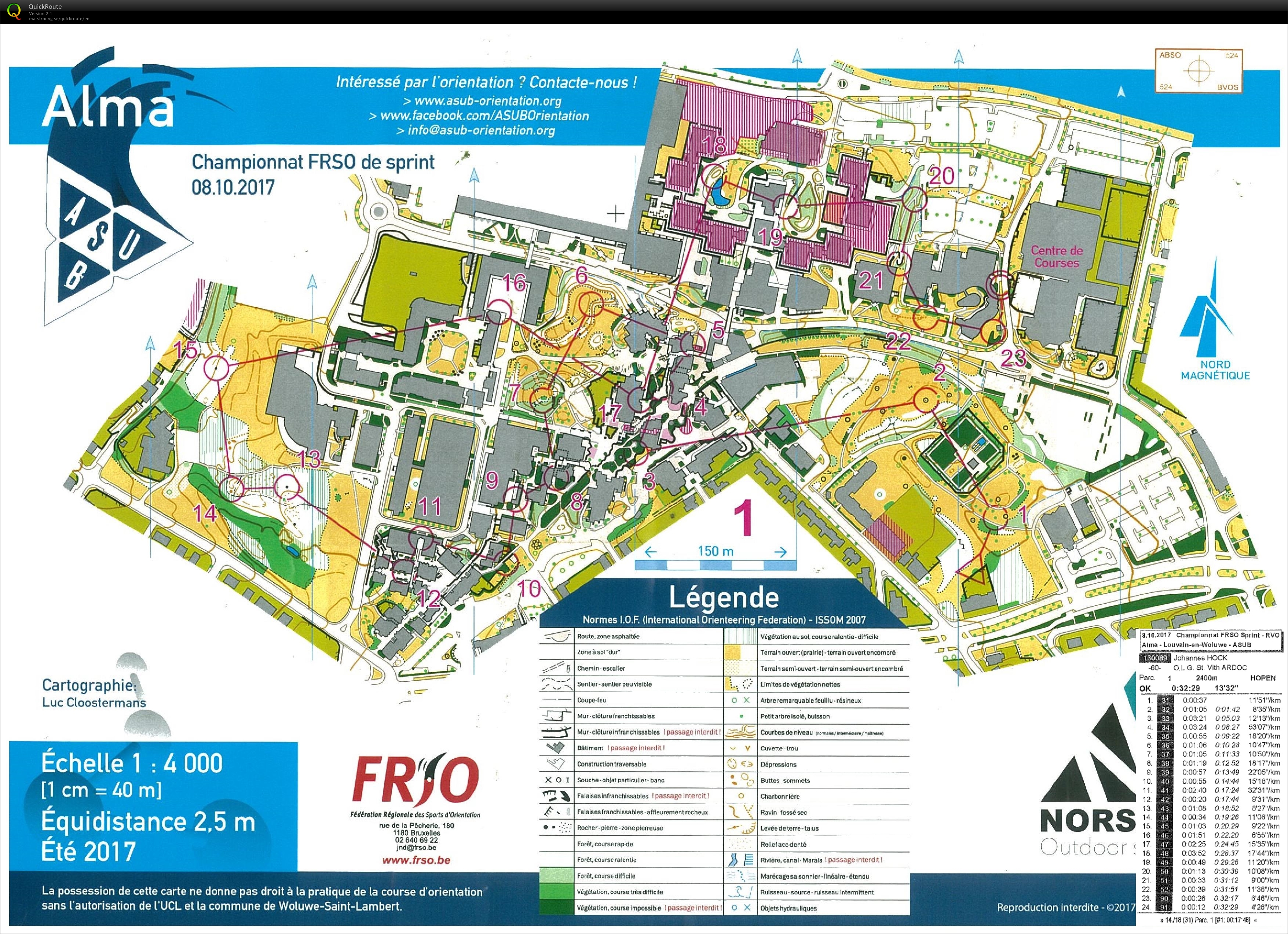 Championnat FRSO de sprint - course 1 (08.10.2017)