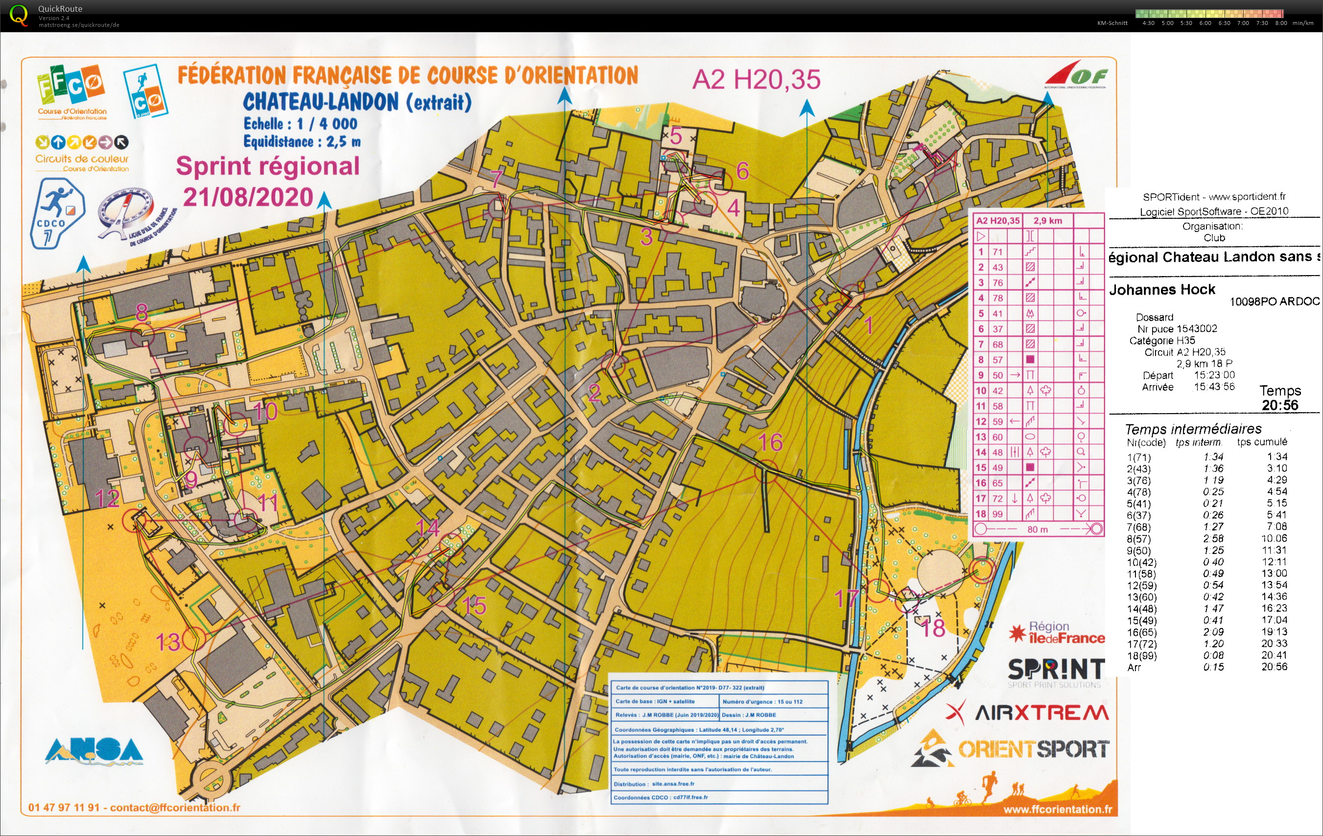 Sprint régional Château-Landon (21/08/2020)