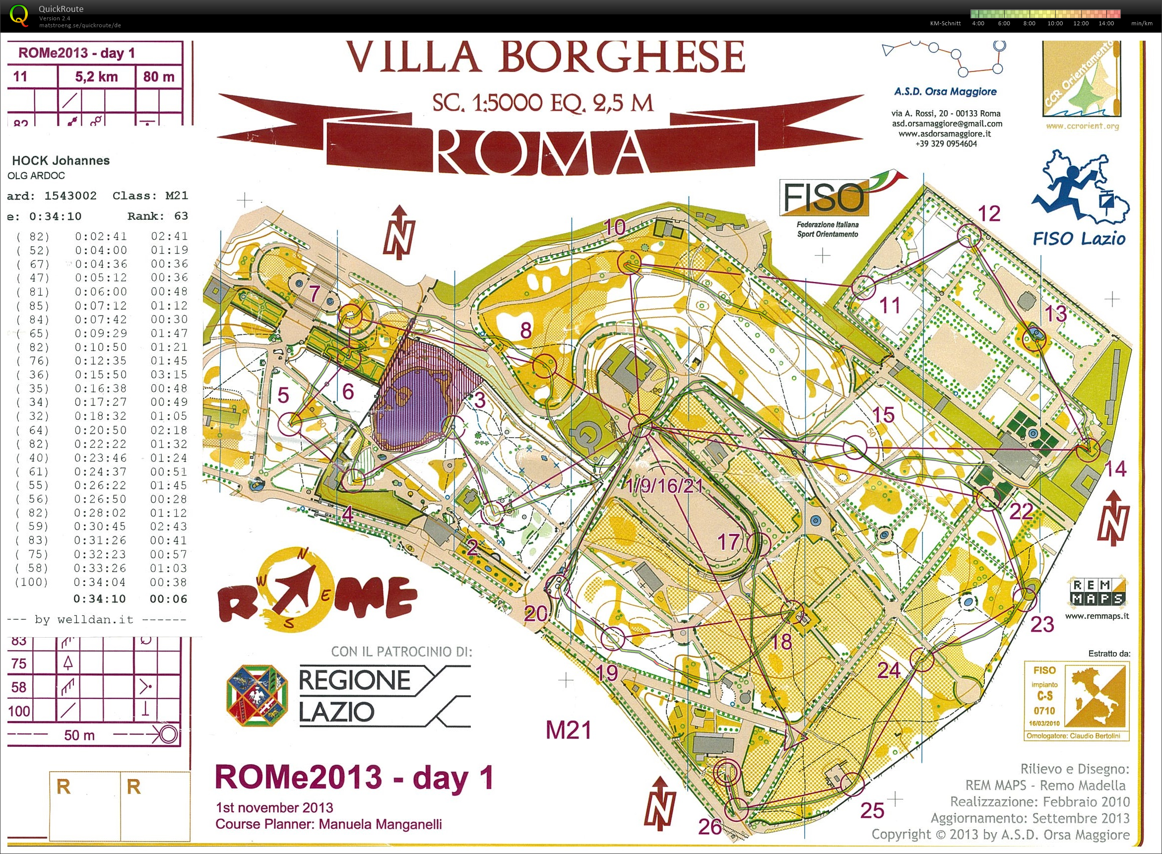 Rome Orienteering Meeting 2013 - Etappe 1 (01.11.2013)