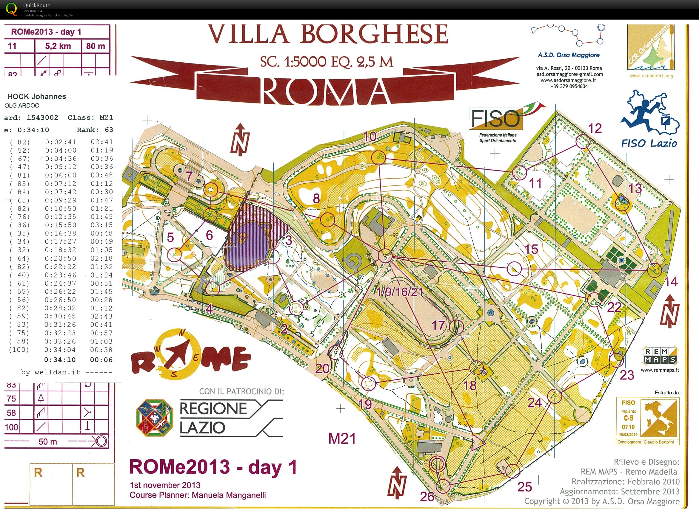 Rome Orienteering Meeting 2013 - Etappe 1 (01.11.2013)