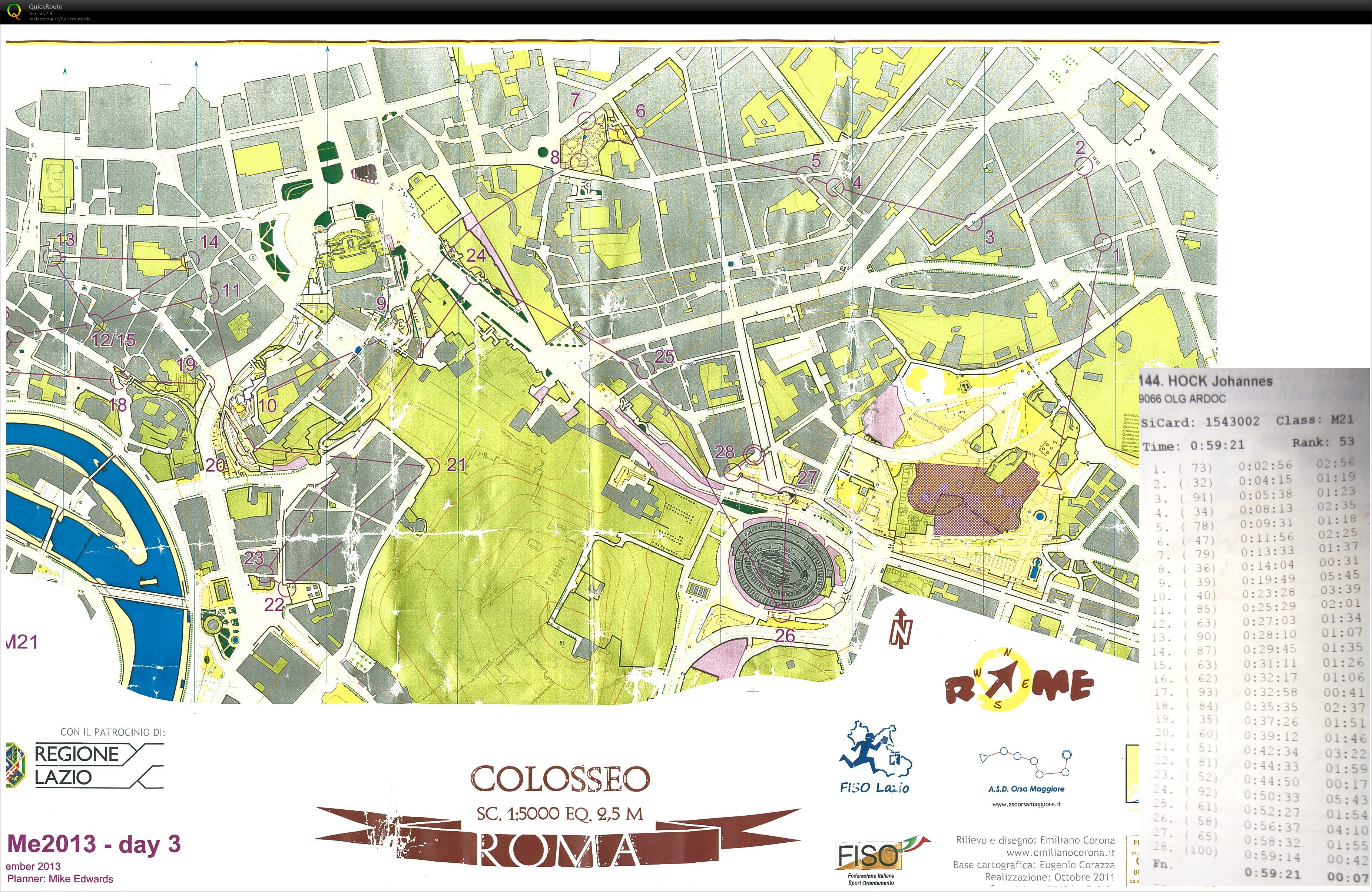 Rome Orienteering Meeting 2013 - Etappe 3 (2013-11-03)